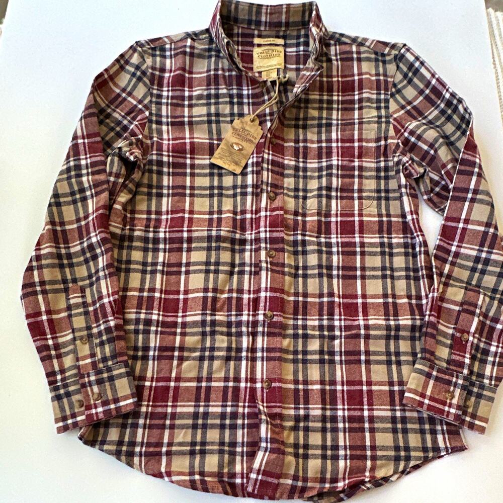 Telluride Clothing Company Men S Classic Fit Cotton Flannel Plaid Button-Up